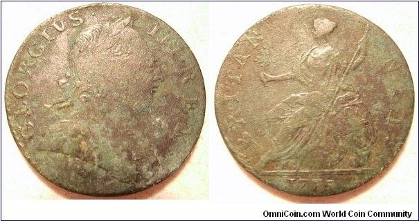 1773 British half penny