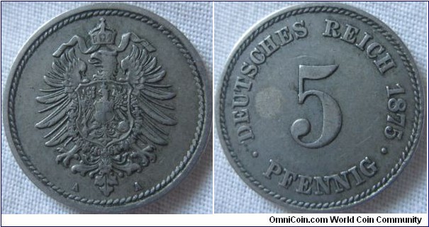 1875 A 5 pfennig