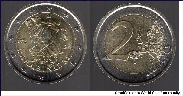 2 euro 200th Anniversary of the Carabinieri