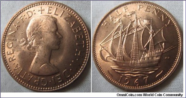 1967 AUNC halfpenny