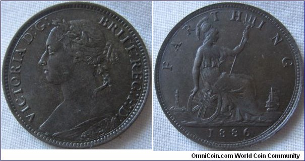 1886 farthing EF