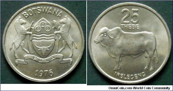 Botswana 25 thebe.
1976