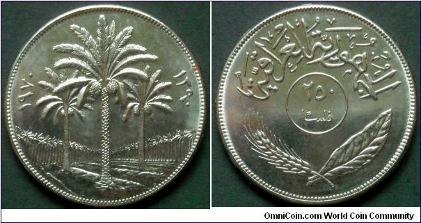 Iraq 250 fils.
1970, F.A.O. issue - 12th Anniversary of Land Reform.