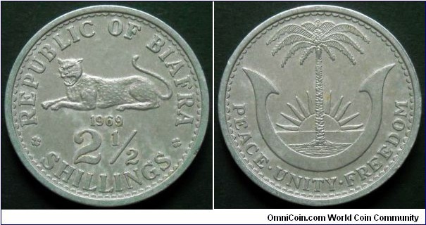 Biafra 2 1/2 shillings.
1969