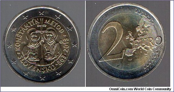 2 euros Saint Cyrillus & Methodius
