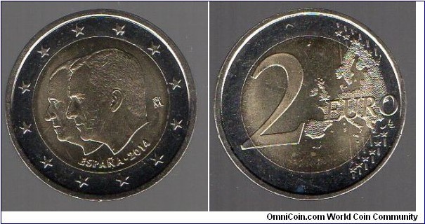 2 euros Juan Carlos & Felipe VI