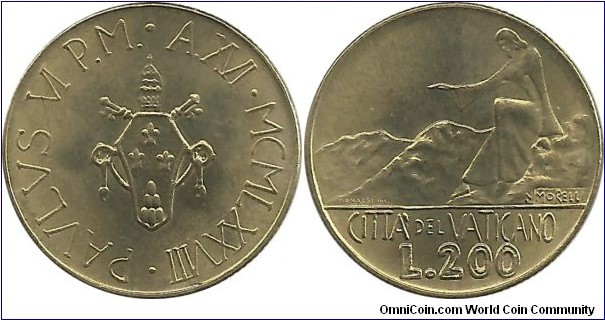 Vatican 200 Lire 1978