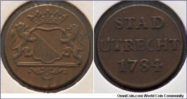 1 Duit, Stad Utrecht, Rep. of the seven united Netherlands