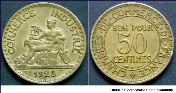 France 50 centimes.
1923