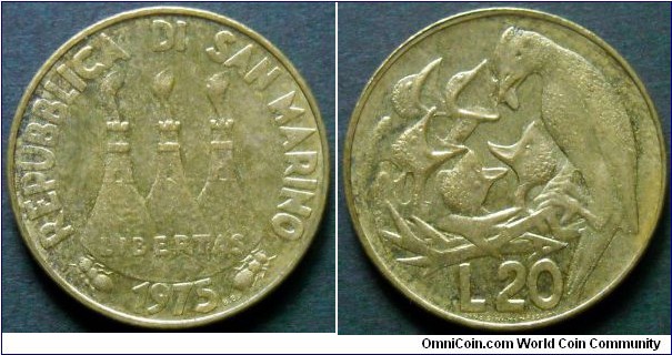 San Marino 20 lire.
1975