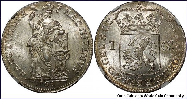 Gelderland, Gulden, NGC MS64.