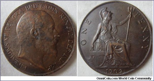 1902 penny EF grade