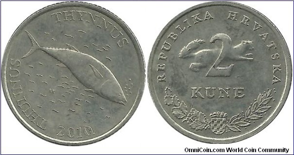 Croatia 2 Kune 2010-Latin