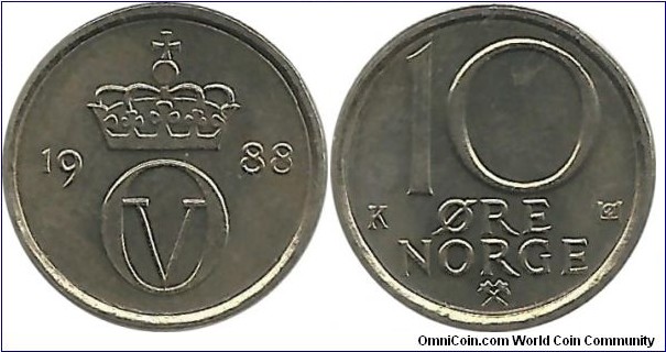 Norway 10 Øre 1988