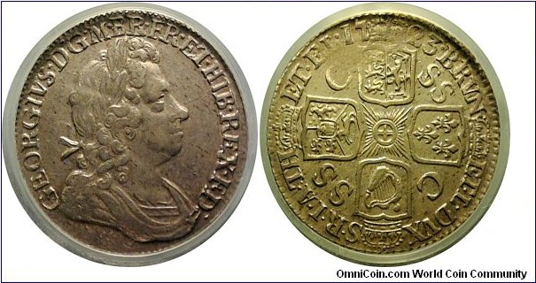 KM#539.3 George I first laureate bust .925 Sterling Silver Shilling.Certified
CGSVF45 (Au50) NGC xf40 $350