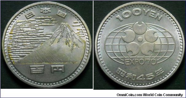 Japan 100 yen.
1970, Expo'70 Osaka.