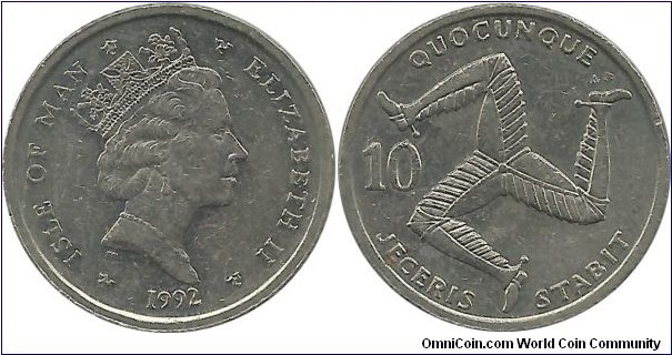 Isle of Man 10 Pence 1992