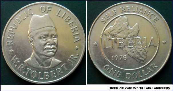 Liberia 1 dollar.
1976