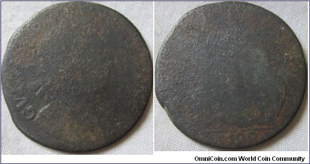 1698 halfpenny low grade but scarce 