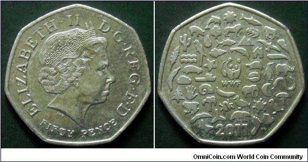 United Kingdom 50 pence.
50th Anniversary of WWF.