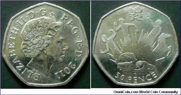 United Kingdom 50 pence.
2011, London Olympics 2012. Modern Pentathlon.