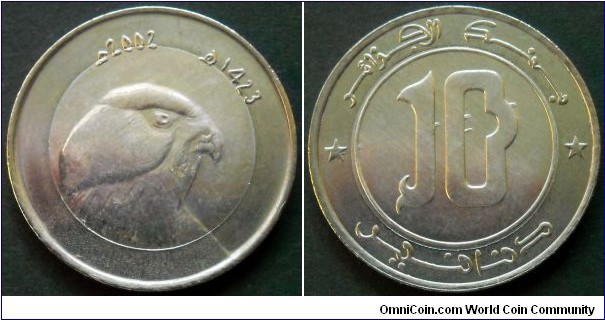 Algeria 10 dinars.
2002, Bimetal.