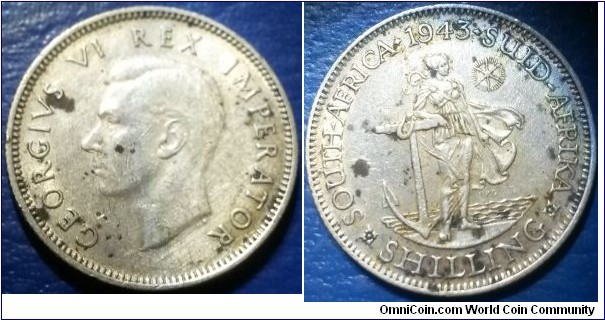 South African 6d Queen Elizabeth II with Protea on reverse side. Rare, very good