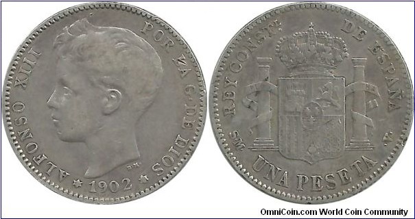 Spain 1 Peseta 1902