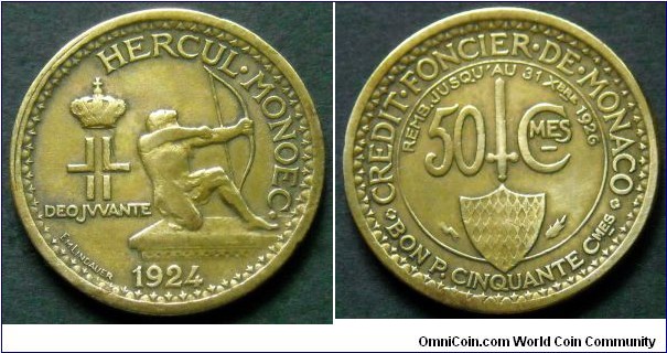 Monaco 50 centimes.
1924
