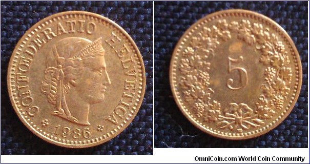 Swiss 5 Rappen coin