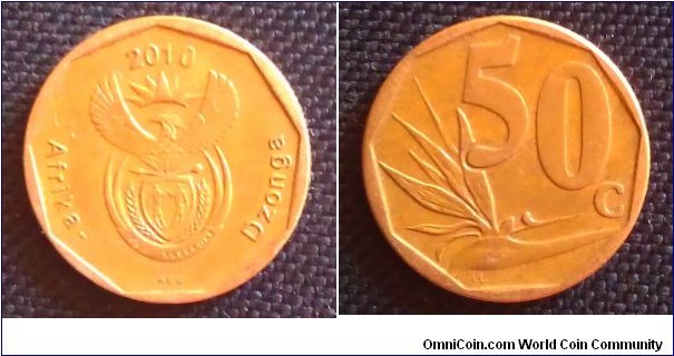 South Africa 50 cent coin
