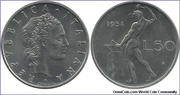 Italy 50 Lire 1954