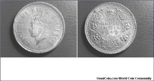 George VI .500 Silver Rupee