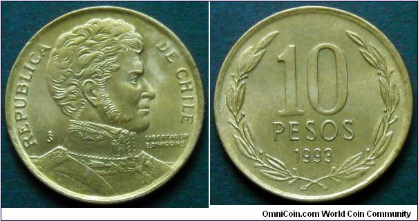 Chile 10 pesos.
1993