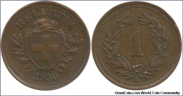 Switzerland 1 Rappen 1930B