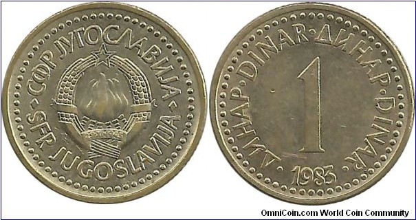 Yugoslavia 1 Dinar 1983
