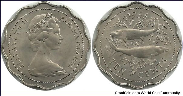 Bahama Islands 10 Cents 1966