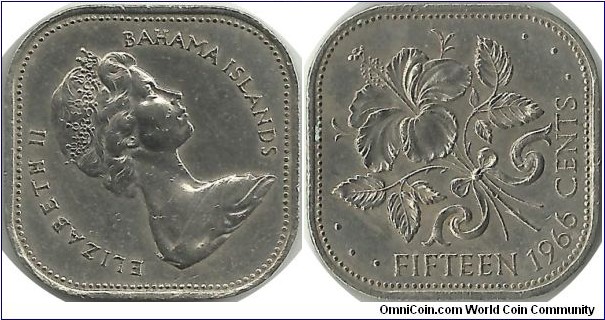 Bahama Islands 15 Cents 1966