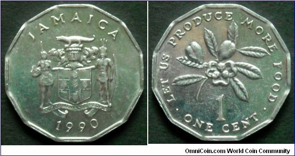 Jamaica 1 cent.
1990, F.A.O.