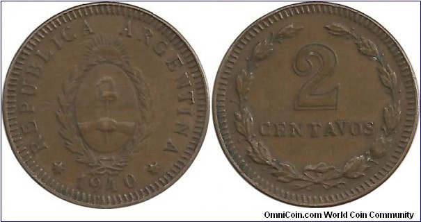 Argentina 2 Centavos 1940