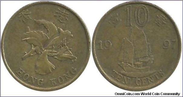 HongKong 10 Cents 1997 comm.