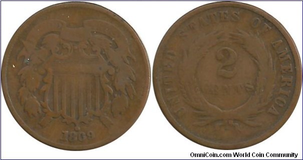 USA 2 Cents 1869