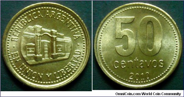 Argentina 50 centavos.
2010, Al-br.