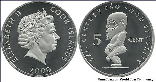 CookIslands 5 Cent 2000-proof