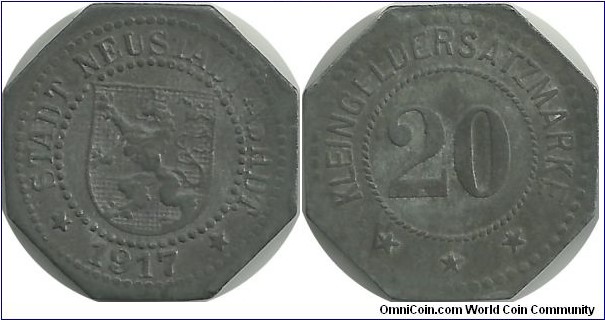 Germany-Notgeld 20 Pfennig 1917 - Neustadt A/D Haardt (Pfalz) 