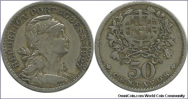 Portugal 50 Centavos 1927