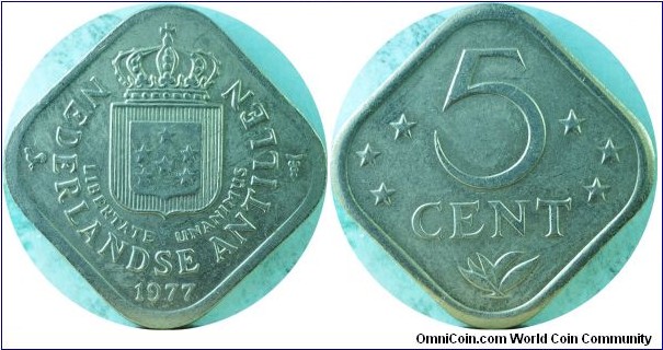 Netherlands Antilles5Cents-km13-1977