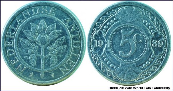 Netherlands Antilles5Cents-km33-1989