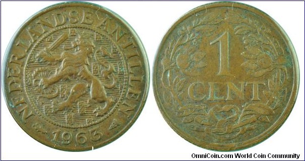 Netherlands Antilles1Cent-km1-1963