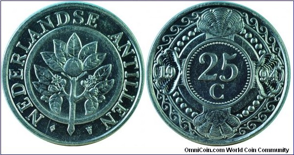 Netherlands Antilles25Cents-km35-1994